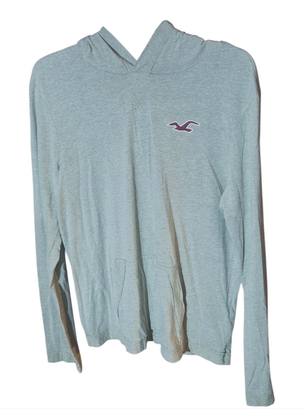 Vintage 2000s Hollister Gray Lightweight Hoodie Small Y2K Surf Grunge